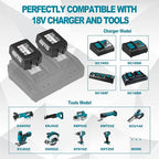 6.0Ah Battery Replacement for Makita 18V Battery Compatible with 18 Volt BL1860B BL1850B BL1840B BL1830B BL1815B Batteries