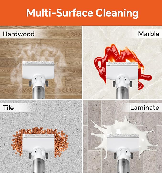 IMAGIC M3 Wet Dry Vacuum Cleaner, Cordless Vacuum Mop All in One for Hard Floors, Lightweight Floor Cleaner for Sticky Messes with Edge Cleaning, Self-Cleaning and Hot Air Drying, White