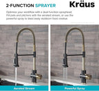 KRAUS Britt Commercial Style Pre-Rinse Kitchen Faucet with Deck Plate in Brushed Gold/Matte Black, KPF-1690BGMB