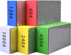 5pcs Diamond Hand Polishing Pads for Ceramic Tile Glass Grinding,Sanding Blocks Polishing 60#,120#,240#,400#,1000#