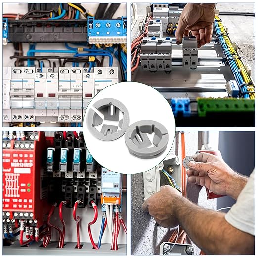 120 PCS 3/8-1/2 Inch Non Metallic Button Push-in Bulk Connector, Cable Connectors Electrical Conduit Fittings Junction Box Gray, Fits for 1/2 Inch Knockouts