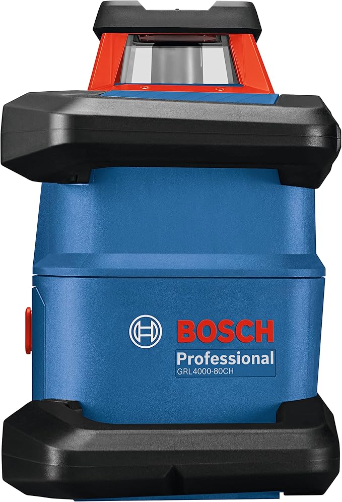 BOSCH GRL4000-80CHVK-S REVOLVE 18V Connected Self-Leveling Horizontal/Vertical Rotary Laser Kit, Includes Tripod, Grade Rod, Receiver, Battery Adapter, 4 D Batteries, Carrying Case, & Accessories