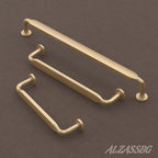 Alzassbg 10 Pack Brushed Gold Cabinet Handles, 3 Inch(76mm) Hole Centers Arch Modern Cabinet Pulls Kitchen Cabinets Hardware for Cabinets and Drawers AL3503BG
