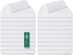 Bar Mop White Ribbed 16x19 Pack of 24, 100% Cotton Absorbent Kitchen Towel Dish Towels and Dishcloths Towels Sets Washcloth Restaurant Cleaning Rags Towel