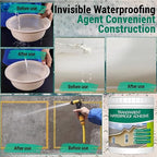 1Kg/36Fl.oz Transparent Waterproof Coating Invisible Waterproof Agent Set with Indoor&Outdoor Insulating Sealant with Wooden Brush Putty Knife Cut Resistant Work Gloves