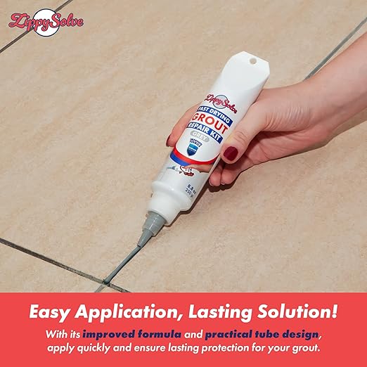 Tile Grout, Repair Kit, 2 Pack Grout Filler, Restore & Renew Tile Joints Line, Fast Drying Tile Grout Paint Squeeze Tube for Bathroom Shower Kitchen Floor, Waterproof (17.6 oz, Grey)
