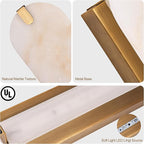 ZEROUNO Alabaster Wall Sconces, 14.2 inch Wall Sconce, Natural Marble Wall Sconces Wall Lighting Set of Two, Dimmable Light Fixtures for Bedroom Living Room Stairs Vanity Hallway Bedside