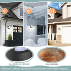 LED Porch Lights Outdoor 12W 6500K Modern Wall Lighting Double-Layer Cover Aluminum Exterior Light Fixture IP65 Waterproof for Stairway Garage Patio Bedroom ﻿