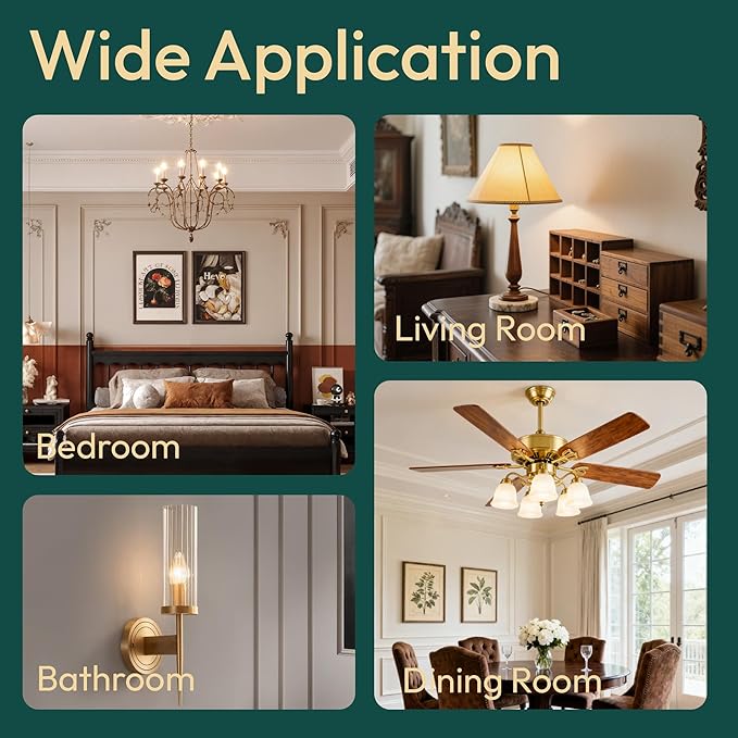 ALAMPEVER 800LM Super Bright Dimmable LED Light Bulb, E26 LED Bulb 100 Watt Equivalent, B11 2700K Soft White LED Candelabra Bulb, 5.5W, 12 Pack