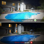 Olafus 60W Flood Lights Dusk to Dawn Outdoor Lighting, IP65 Waterproof LED Security Light with Photocell, 6000LM Dusk Dawn Outside Light, 6500K White Exterior Floodlight for Yard Garden Porch White