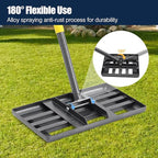 Professional Lawn Leveling Rake with 17x10in Heavy-Duty Stainless Steel Head & 60" Adjustable Handle - Grass Leveling Tool for Quick Soil Grading, Thatch Removal and Yard Maintenance