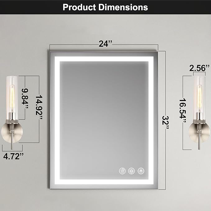 Brushed Nickel Bathroom Vanity Light, Wall Sconces Set of 2 with Knurled Texture, Chrome Silver Wall Lamps with Clear Glass Shade, Modern Industrial Bathroom Lighting Fixtures Over Mirror