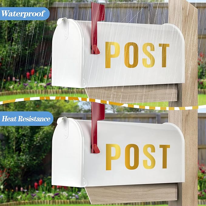 441 PCS 42 Sheets Letter Stickers Large Mailbox Numbers and Letters Self Adhesive Vinyl Waterproof Alphabet Number Stickers for Mailbox House Address,Crafts,Car, Poster,Classroom Decor (4 Inch,Gold)