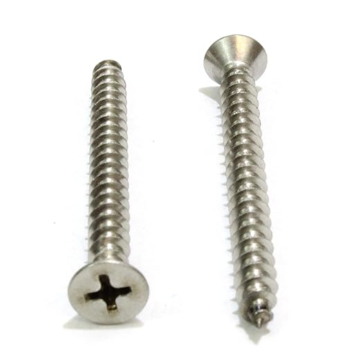 #8 X 1'' Stainless Flat Head Phillips Wood Screw, (100 pc), 18-8 (304) Stainless Steel Screws by Bolt Dropper, Glasses Screws