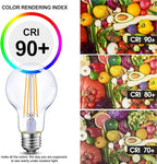 Energetic Dimmable LED Filament Light Bulbs, 8W, 60 Watt Equivalent, Soft White 2700K, Classic Clear Glass, A19 LED Light Bulb, 6 Pack