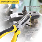 TOPLINE 5-Piece Pliers Set, Pliers Tool Set Included 8" Groove Joint, 7" Linesman, 6" Long Nose, 6" Slip Joint, 6" Diagonalfor Basic Home Maintenance