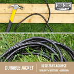 10 Ft Black Oil Resistant Extension Cord for Farms & Ranches - 12/3 SJTOW Heavy Duty 12 Gauge Outdoor Cable with 3 Prong Grounded Plug, 15 AMP
