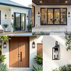 19" Large Outdoor Wall Light - Black Outside Wall Mounted Light Fixture, Exterior Farmhouse Wall Sconce Lantern 2-Light, Modern Porch Lighting Exterior Lamp for House, 2 Pack