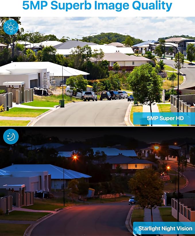 ZOSI 4K 8CH Spotlight PoE Security Camera System with 2TB HDD,4pcs 5MP Outdoor PoE IP Cameras,Smart Human Detection,2 Way Audio,Color Night Vision,8 Ports 16CH 8MP NVR for Home 24/7 Recording