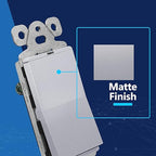 LIDER Minimalist Design Matte Finish Lighted Decorator Switch, Frameless Paddle Light Switch with Locator Light, Grounding Screw, 15A 125V, UL Listed, LS15-1P-SV5P, Silver, 5 Pack