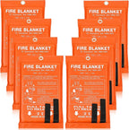Jerify 8 Pack Fire Blanket for Home Emergency Fire Blanket 47 x 47 Inch Kitchen Fire Suppression Blanket Fiberglass Fire Blanket Flame Retardant Protection and Heat Insulation (Orange)