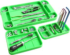 OEMTOOLS 22417 Flexi-Tray, 3 Piece Set, Includes Small, Medium, and Large Rubber Tool Mat Trays, Heat and Oil Resistant Silicone, Round-Bottom Compartments