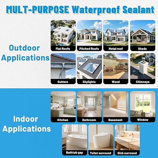 Liquid Waterproof Sealant, Transparent Waterproof Coating Repairing Anti-Leakage Agent, Invisible Water Proof Glue Indoor and Outdoor Water-Based Waterproofing Adhesive 5L