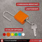 TRADESAFE Lockout Tagout Locks Set - 10 Orange Aluminum Loto Locks, Lock Out Tag Out Padlocks Keyed Alike, 2 Keys Per Lockout Padlock, OSHA Compliant