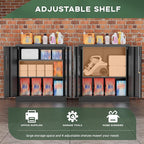 Greenvelly Metal Storage Cabinet, 36" Locking Storage Cabinet with Doors and Shelves, Lockable Storage Cabinets for Home Office, Utility Locker Cabinet, Steel Garage Cabinet with 2 Keys, Black