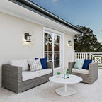 MICSIU Textured Black Outdoor Light Fixture, Clear Seedy Glass Large Outdoor Wall Sconce Lights, 12.5 Inch Exerior Wall Lights for House, Front Porch, Patio, Backyard.