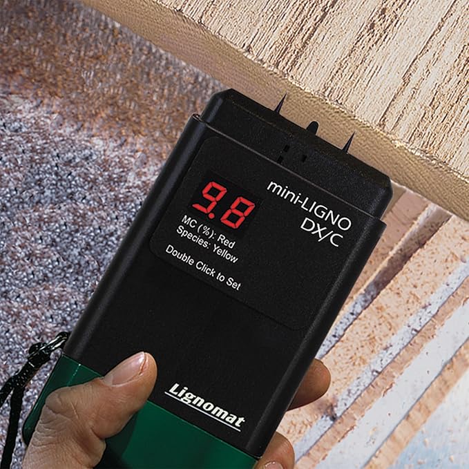 Mini-Ligno DX/C Moisture Meter – Wood Moisture Meter for Wood, Concrete, Subfloors, OSB & Drywall, 46 Settings for Testing, Portable Easy to Use