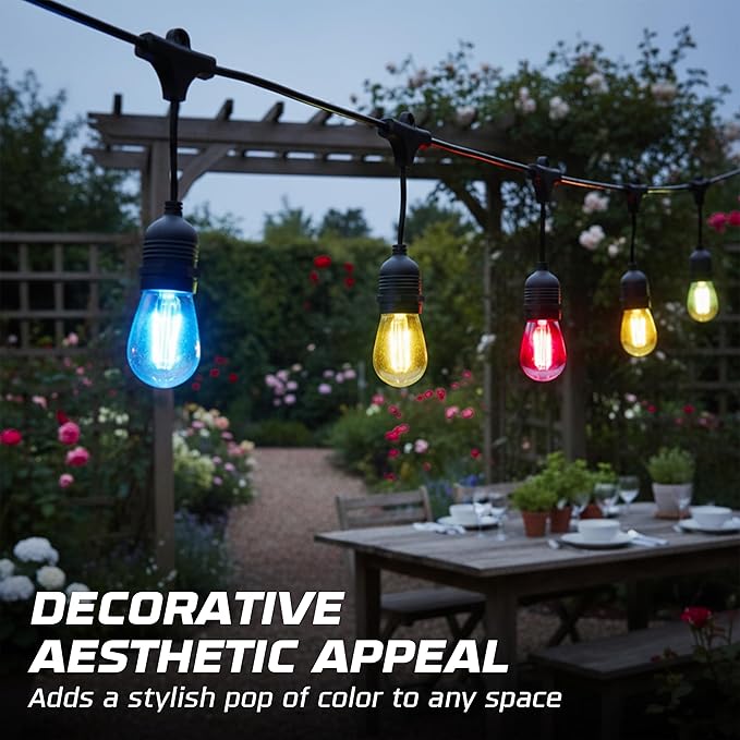 OHLECTRIC Red Night Light Bulbs (10-Pack) 11-Watt S14 Sign Bulb, Decorative Light Bulbs, E26 Medium Base, Colorful Bulbs, Dimmable, Sign Replacement Lamp for Indoor & Outdoor Use. Avg Hours 5000