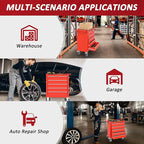 5 Drawers Rolling Tool Chest with Wheels, Portable Rolling Tool Boxes with Wheels, Tool Box Storage Cabinet with Locking System for Garage (RED, 5 Drawers)