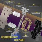 ENERLITES Elite Series Decorator Receptacle Outlet Child Safe Tamper-Resistant, Gloss Finish, Self-Grounding, 2-Pole, Residential Grade, 15A 125V, UL Listed, 61501-TR-NK-10PCS, Nickel (10 Pack)