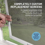 Fully Assembled Replacement Window Screen, Custom Size Full Window Screen (FS1) with No Hardware for Versatile Installation. Lightweight, Durable, and Proven to Last!