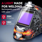 ARCCAPTAIN 3.94" x 3.66" Auto Darkening Welding Helmet, Solar Powered True Color Welding Hood, 1/1/1/1 Top Optical Clarity Welder Helmet, 4 Arc Sensor Wide Shade 4/5-9/9-13 for Stick MIG TIG Cut