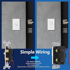 LIDER Motion Sensor Dimmer Switch for Dimmable 200W LED/CFL Lights, 3-Way, 120 V, Modern Upgrade, No Neutral Required, No Ground Required, UL Listed, Wall Plate Included, White, 2 Pack