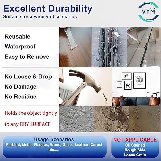 4Rolls Thicker 2mm, Nano Double Sided Mountinging Heavy Duty Tape, 2 Sides Sticky Tack Tape for Painted Walls AC Hanging Clear, 0.7in×10fts, 40fts Total Long (Thicker. 4 pack×0.7''×10fts)