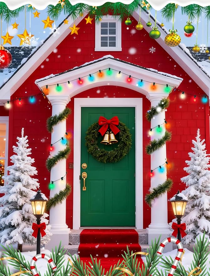 50 Pack C7 Christmas Replacement Bulbs, 5W Incandescent Multicolor Bulbs Waterproof, E12 Night Light Bulbs for Outdoor String Lights, for Porch Patio Garden Decor, Red, Blue, Green, Orange, White