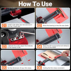 Preciva Thin Rip Jig & Push Stick - Aluminum Alloy Table Saw Jig for Repetitive Narrow Strip Cutting, Fast, Accurate Guide for Table Saws, Band Saws, Routers, Fits 3/8" x 3/4" & 1/4" x 3/8" T-slot