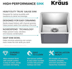 Kraus Kitchen Sink - Kraus Standart Pro 17-Inch Undermount Single Bowl, 16 Gauge Stainless Steel Kitchen Sinks, KHU101-17