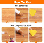 HARFINGTON Wood Filler Sticks 6 Colors Wooden Wax Touch Up Furniture Repair Crayons for Brown, Red, Begonia, Red Oak, Light Teal, Light Red Maple