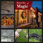 Iron Forge Cable 10 Ft Black Extension Cord, 16/2, 10 Foot Extension Cord with 2 Prong Polarized Plug, Weatherproof - Great for Outdoor & Indoor Use