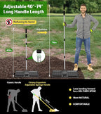 Lawn Leveling Rake, 30x10 Inch Heavy-Duty Levelling Rake with 6.2FT Adjustable Stainless Steel Handle, Lawn Leveler Tool for Yard, Garden, Golf Course, Farm Pasture