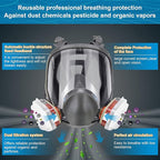 Reusable Respirator full Face Gas Cover, Organic Vapor Mask and Anti-fog, for Painting, mechanical polishing, logging, welding, Against Dust, Staining, Sanding & Cutting