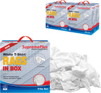 Premium White T-Shirt Cleaning Rags (10 lbs. Compressed Box - Pack of 4) – White Cotton Cloths for Cleaning, Staining, Painting, Oil, Grease & Dust Removal