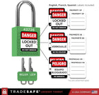 TRADESAFE Lockout Tagout Locks Set - 10 Green Keyed Alike Padlocks, 2 Keys Per Lock, OSHA Compliant Loto Locks for Lock Out Tag Out Stations, Premium Grade