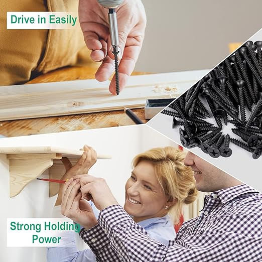 Wood Screws Assortment Kit, 150 pcs Screws for Drywall Wood, 8 Sizes Phillips Flat Head Sheetrock Screws Set - Perfect Gifts for Him, Fathers Day, Birthday & Christmas