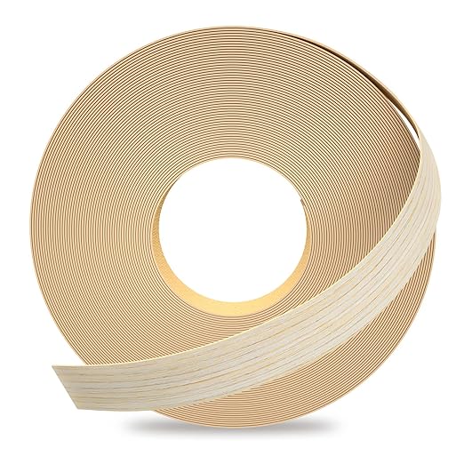 GSCIT Club Oak Edge Banding, 7/8 inch x 250ft roll of Veneer White Edge Banding Pre-glued Flexible, Real Wood Tape Banding for Cabinet Repair Furniture Restoration
