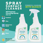Juniper, Surface Cleaner With Bleach, All-Purpose Cleaner for Bathroom, Kitchen, Toilet, 25 Fl. Oz Trigger Spray Bottle, (Pack of 4), Total 100 Ounce